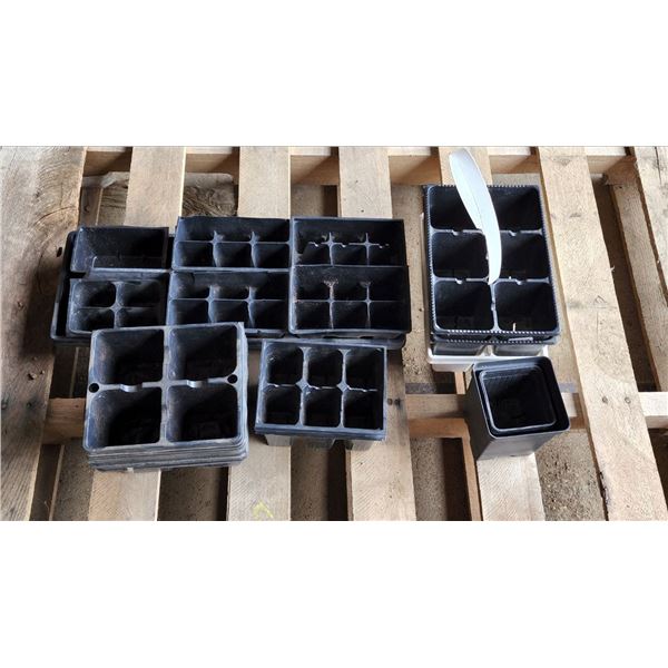 Huge Lot of Assorted Square Plastic Planters