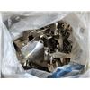 Image 2 : Huge lot of Hardware, Cupboard/Drawer Handles, Bag of Cabinet Door Hinges, and Keyless Plastic Lamp 