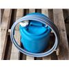 Image 1 : Blue Water Jug, with Plastic Hose/Tubing, Approx 6 Gallons