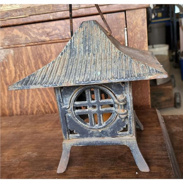 Vintage Cast Iron Chinese Lantern Candle Holder