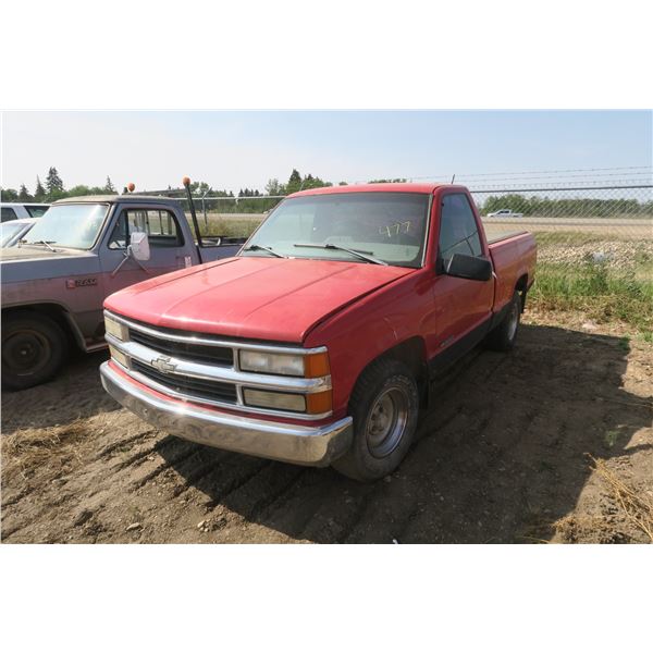 1998 CHEV C/R 10/1500 REG CAB 2WD 1GCEC14W3WZ131381 (Has Keys) Sold As Is ODO: 227955km