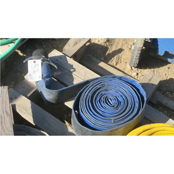 large roll of blue water pump hose