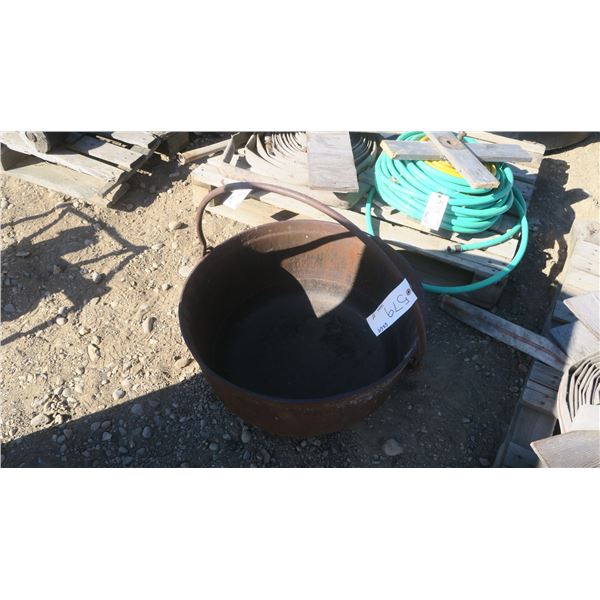 Antique large metal cauldron