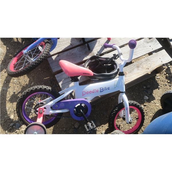 small kids doodle bike with helmet
