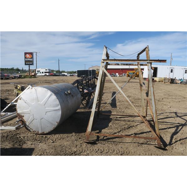 Fuel Tank & Stand - Stand: 68x86x84H", Tank: 89" Long x 46" Diameter