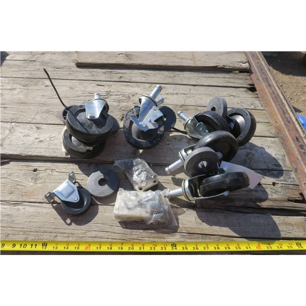 4 Pairs of Swivel Casters - Rubber