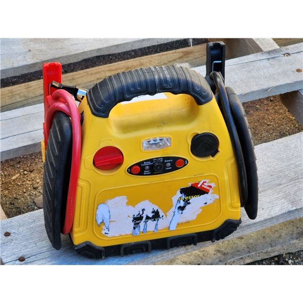Yellow 3-1 Battery Booster, Air Pump and 12v Power Inverter