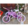 Image 1 : 2 Girls Children's Bikes, 14" with training wheels, 12" missing seat.