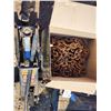 Image 1 : Box of Metal Tow Chains and Floor Jack