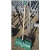 Image 1 : Misc. garden tool lot,  hoe, fan rake, snow shovel , weeder