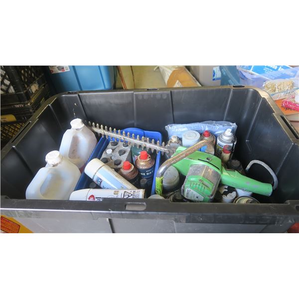 Lot of Liquids & spray cans from Garage - bin not included