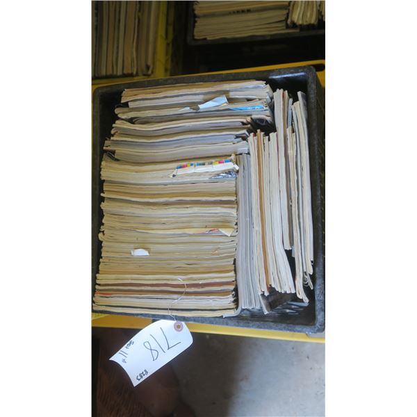 Black crate of misc. hunting magazines