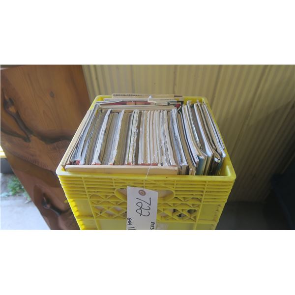 Yellow crate of hunting magazines