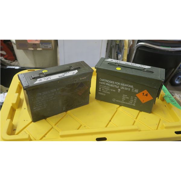 2 - military Metal Ammunitions Box, Empty