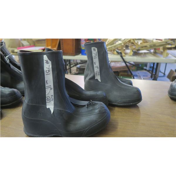 2 sets of military rubber boot covers, size 7-1/2 & 10
