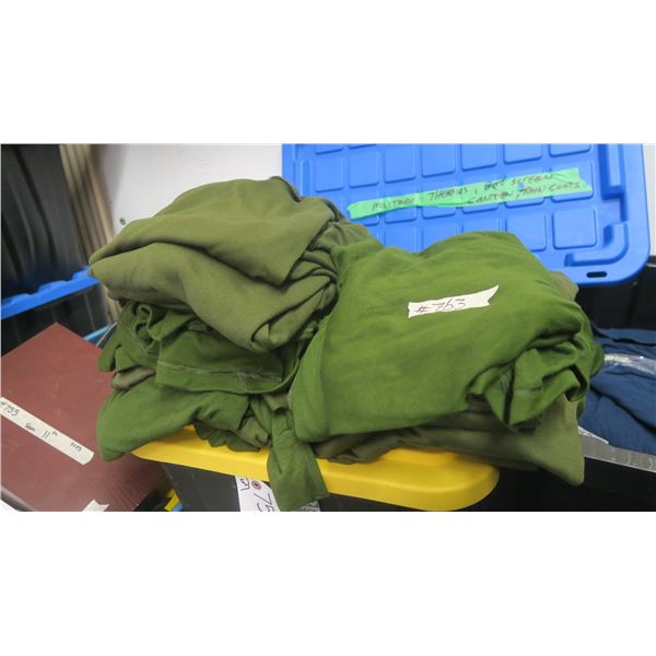 Lot of 13 military long sleeve green light thermo tops.