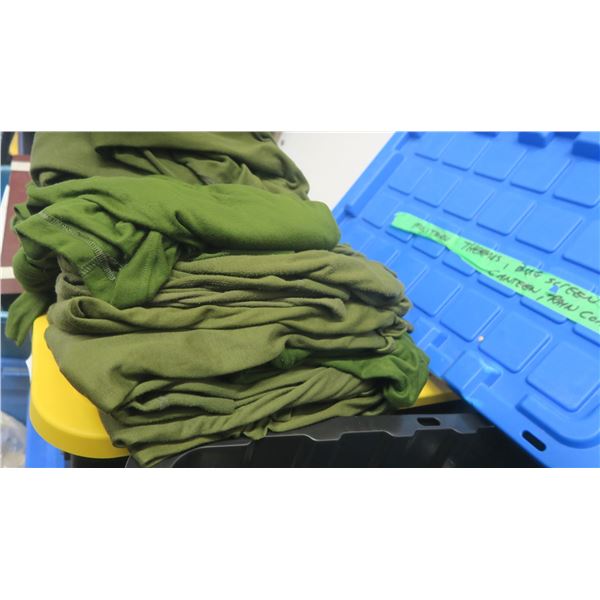 Lot of 13 military long sleeve green light thermo tops.