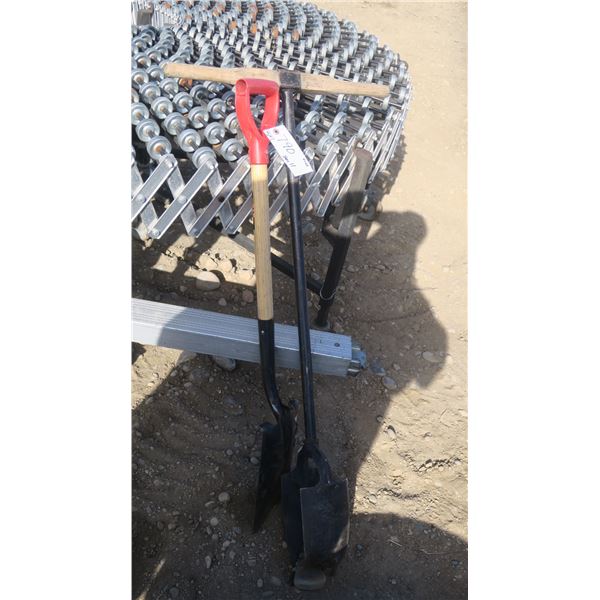 Misc. set post hole hand digger, thin shovel