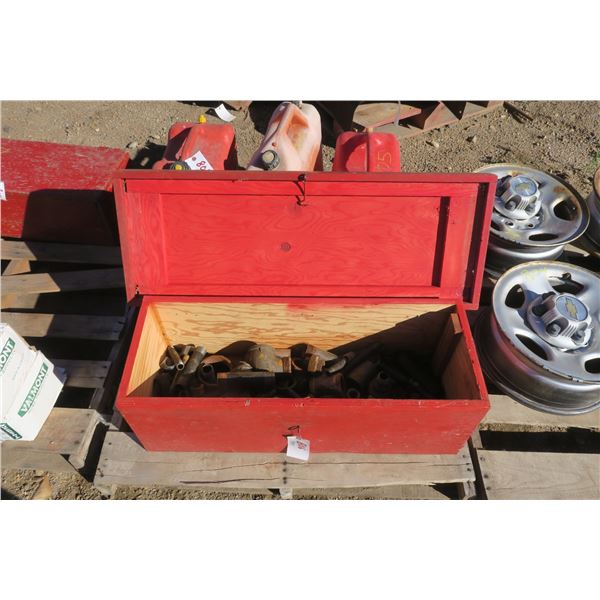 Wood Chest w/ Iron Plumbing Fittings  - 38x14x14"