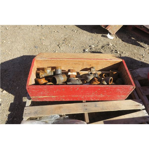 Wood Chest w/ Iron Plumbing Fittings  - 12x32x10"