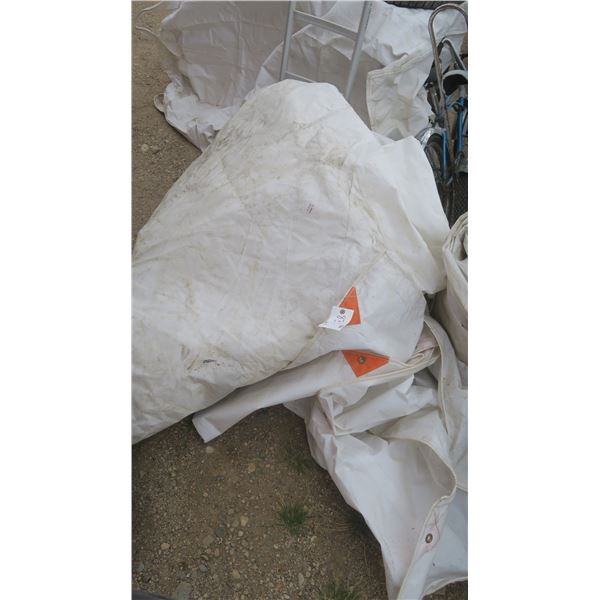 Large white grain tarp