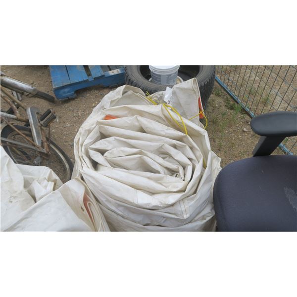 Large white grain tarp
