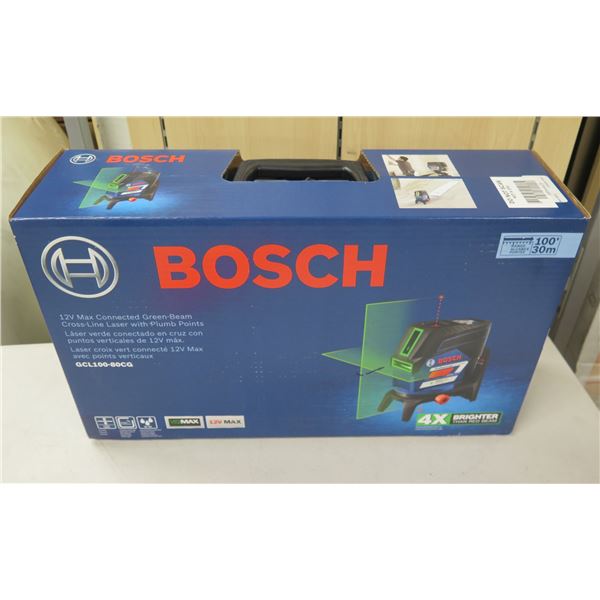 Bosch 12V Max Connected Green Beam Cross-Line Laser GCL100-80CG New