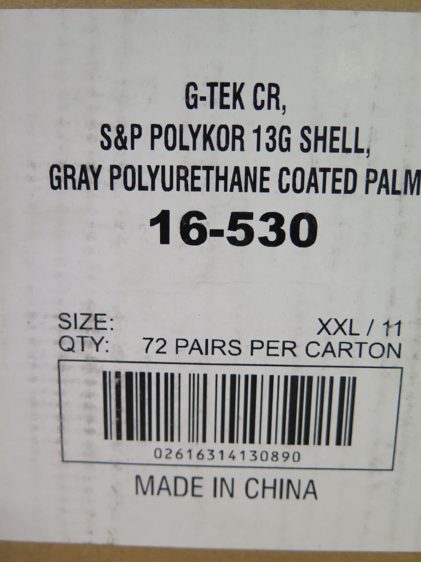 Polyorthan Shell PIP G-Tek CR S&P Polykor 13G Shell, Gray Polyurethane Coated Palm Size ...