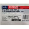 Image 3 : Qty 20 Boxes Beck Fasteners Group 20 GA Fine Wire Staples EB-STCR-5019-12