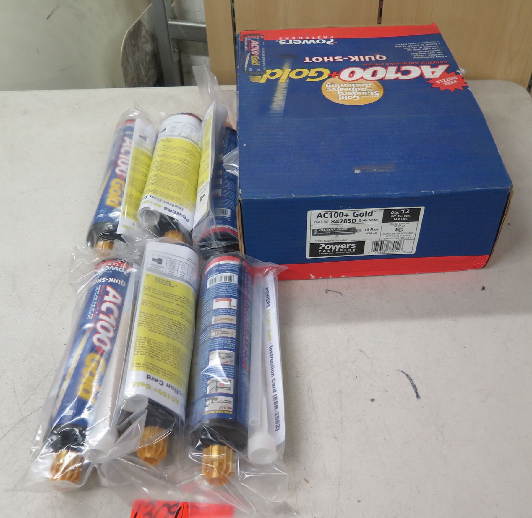 Ac100 Box Multiple Tubes & Box Powers Fasteners AC100 Gold Quik-Shot 8478SD ...