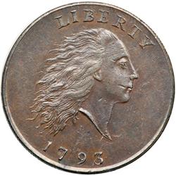 1793 S-1 R4 Chain AMERI. PCGS graded AU58.