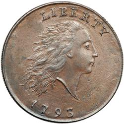 1793 S-2 R4+ Chain AMERICA PCGS graded MS63 Brown.