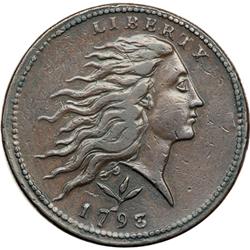 1793 S-10 R4 Wreath Cent VF30.