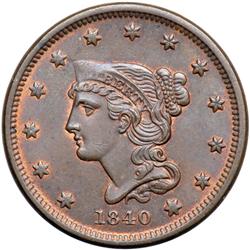 1840 N-1 R1 PCGS graded MS64 Brown.