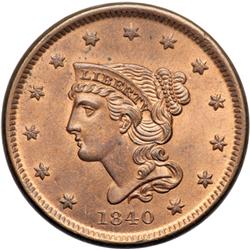 1840 N-1 R1 PCGS graded MS65 Red & Brown.
