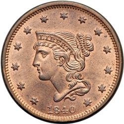 1840 N-2 R2 PCGS graded MS65 Red & Brown.