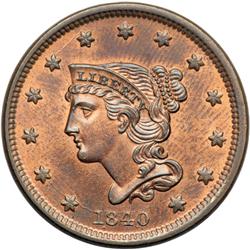 1840 N-3 R1 PCGS graded MS64 Red & Brown.