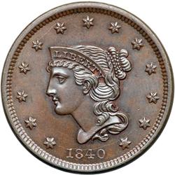 1840 N-3 R1 PCGS graded MS66 Brown.