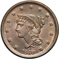 1840 N-5 R1 PCGS graded MS65 Brown.