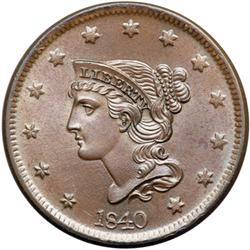 1840 N-6 R1 PCGS graded MS66 Brown.