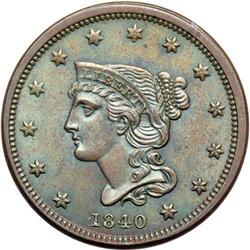 1840 N-12 R1 PCGS graded MS63 Brown.