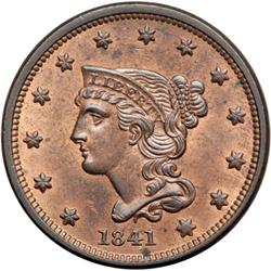 1841 N-2 R2 PCGS graded MS64 Red & Brown.