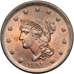 1841 N-4 R1 PCGS graded MS66 Red & Brown.