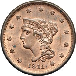 1841 N-6 R1 PCGS graded MS64 Red & Brown.
