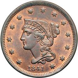 1841 N-7 R2 PCGS graded MS65 Red & Brown.