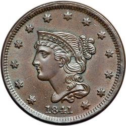 1841 N-7 R2 PCGS graded MS65 Brown.