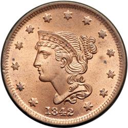 1842 N-2 R1 PCGS graded MS65 Red.