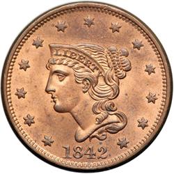 1842 N-5 R3 PCGS graded MS65 Red.