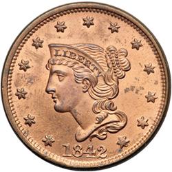 1842 N-6 R1 PCGS graded MS65 Red.