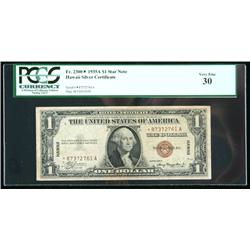 1935-A, $1 World War II Emergency Note. Hawaii Star